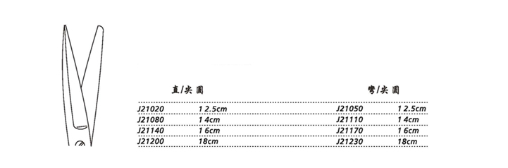 金鐘手術(shù)剪直尖圓 J21140 16cm 直尖圓