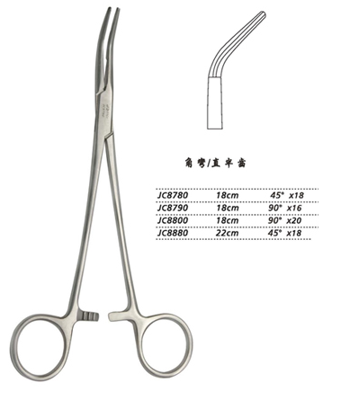 金鐘分離結(jié)扎鉗18cm JC8780 18cm 45°×18直半齒