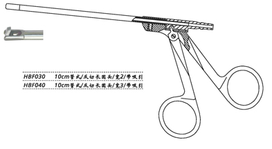 金鐘鼻咬切鉗HBF040 10cm 管式 上開長圓頭 反切帶吸引 寬3
