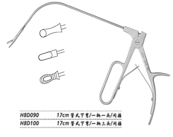 金鐘喉用鉗管式 H8D090 17cm 管式 下彎 一柄一頭（間接）