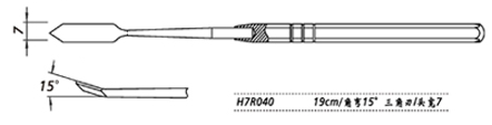 金鐘鼻中隔剝離器角彎 H7R040 19cm 角彎15° 三角刃 頭寬7