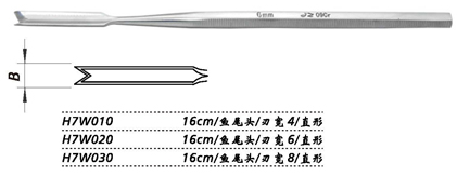 金鐘鼻中隔鑿H7W020 16cm 魚(yú)尾頭 刃寬6 直形